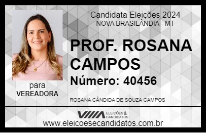 Candidato PROF. ROSANA CAMPOS 2024 - NOVA BRASILÂNDIA - Eleições