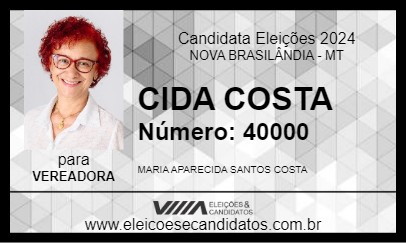 Candidato CIDA COSTA 2024 - NOVA BRASILÂNDIA - Eleições