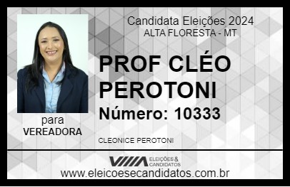 Candidato PROF CLÉO PEROTONI 2024 - ALTA FLORESTA - Eleições