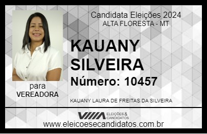 Candidato KAUANY SILVEIRA 2024 - ALTA FLORESTA - Eleições