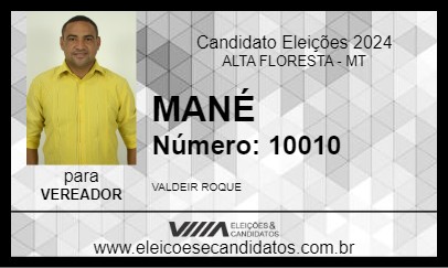 Candidato MANÉ 2024 - ALTA FLORESTA - Eleições