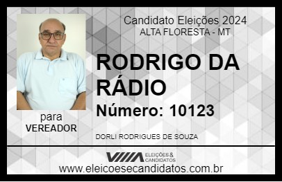 Candidato RODRIGO DA RÁDIO 2024 - ALTA FLORESTA - Eleições