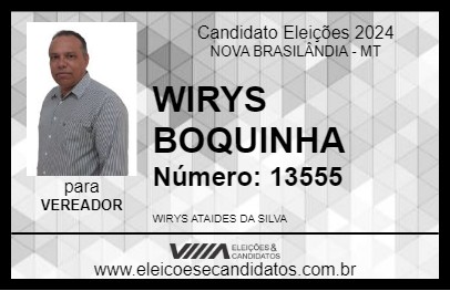 Candidato WIRYS BOQUINHA 2024 - NOVA BRASILÂNDIA - Eleições