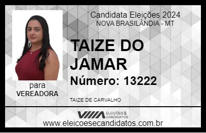 Candidato TAIZE DO JAMAR 2024 - NOVA BRASILÂNDIA - Eleições