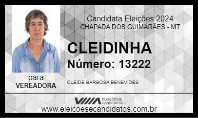 Candidato CLEIDINHA 2024 - CHAPADA DOS GUIMARÃES - Eleições