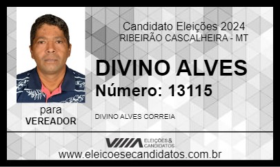 Candidato DIVINO ALVES 2024 - RIBEIRÃO CASCALHEIRA - Eleições