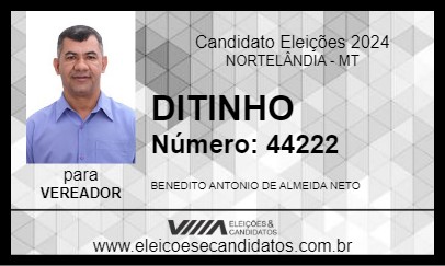 Candidato DITINHO 2024 - NORTELÂNDIA - Eleições