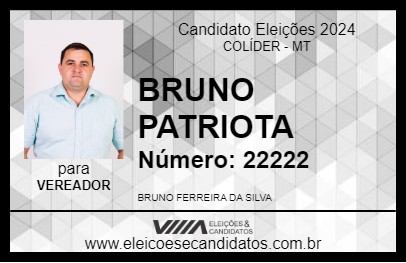 Candidato BRUNO PATRIOTA 2024 - COLÍDER - Eleições