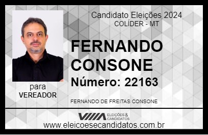 Candidato FERNANDO CONSONE 2024 - COLÍDER - Eleições