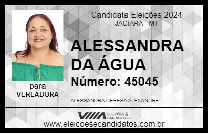 Candidato ALESSANDRA DA ÁGUA 2024 - JACIARA - Eleições