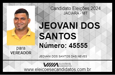 Candidato JEOVANI DOS SANTOS 2024 - JACIARA - Eleições