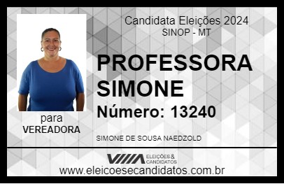 Candidato PROFESSORA SIMONE 2024 - SINOP - Eleições