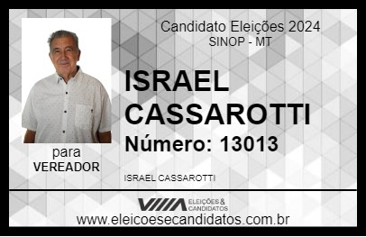 Candidato ISRAEL CASSAROTTI 2024 - SINOP - Eleições