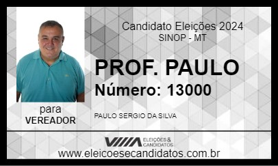 Candidato PROF. PAULO 2024 - SINOP - Eleições