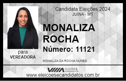 Candidato MONALIZA ROCHA 2024 - JUÍNA - Eleições