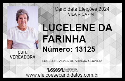 Candidato LUCELENE DA FARINHA 2024 - VILA RICA - Eleições