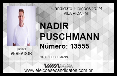 Candidato NADIR PUSCHMANN 2024 - VILA RICA - Eleições