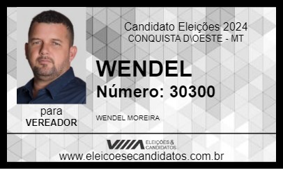 Candidato WENDEL 2024 - CONQUISTA D\OESTE - Eleições