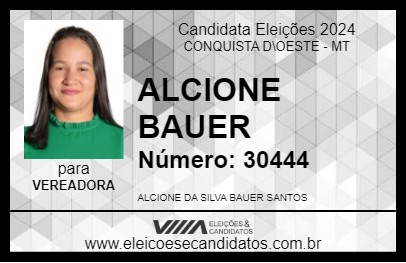 Candidato ALCIONE BAUER 2024 - CONQUISTA D\OESTE - Eleições