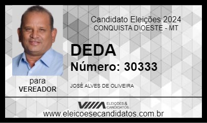 Candidato DEDA 2024 - CONQUISTA D\OESTE - Eleições