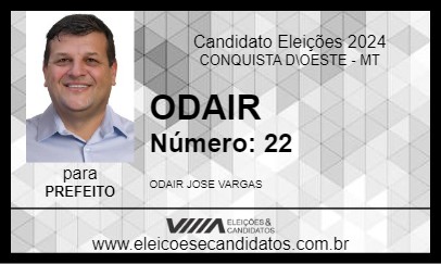 Candidato ODAIR 2024 - CONQUISTA D\OESTE - Eleições