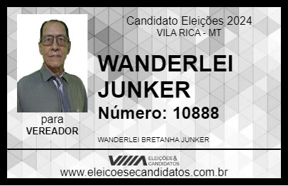 Candidato WANDERLEI JUNKER 2024 - VILA RICA - Eleições