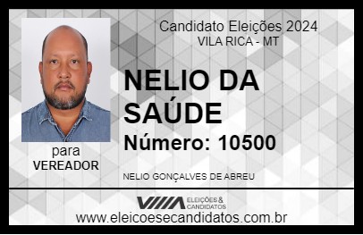 Candidato NELIO DA SAÚDE 2024 - VILA RICA - Eleições