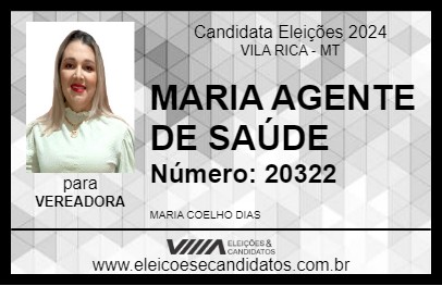 Candidato MARIA DA SAÚDE 2024 - VILA RICA - Eleições