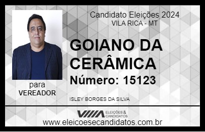 Candidato GOIANO DA CERÂMICA 2024 - VILA RICA - Eleições