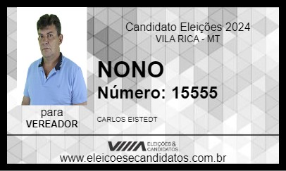 Candidato NONO 2024 - VILA RICA - Eleições