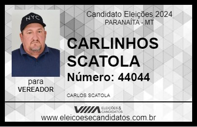 Candidato CARLINHOS SCATOLA 2024 - PARANAÍTA - Eleições