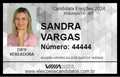 Candidato SANDRA VARGAS 2024 - PARANAÍTA - Eleições