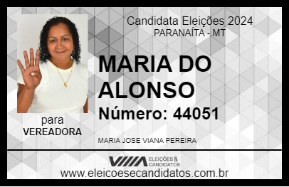 Candidato MARIA DO ALONSO 2024 - PARANAÍTA - Eleições