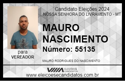 Candidato MAURO  NASCIMENTO 2024 - NOSSA SENHORA DO LIVRAMENTO - Eleições