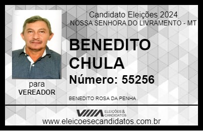 Candidato BENEDITO  CHULA 2024 - NOSSA SENHORA DO LIVRAMENTO - Eleições