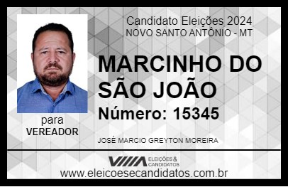 Candidato MARCINHO DO SÃO JOÃO 2024 - NOVO SANTO ANTÔNIO - Eleições