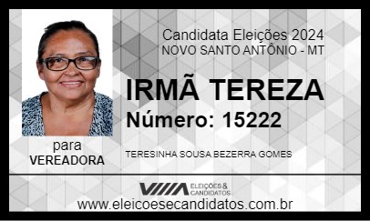 Candidato IRMÃ TEREZA 2024 - NOVO SANTO ANTÔNIO - Eleições