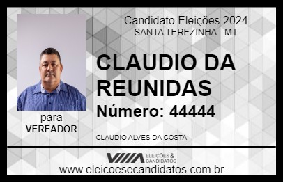 Candidato CLAUDIO DA REUNIDAS 2024 - SANTA TEREZINHA - Eleições