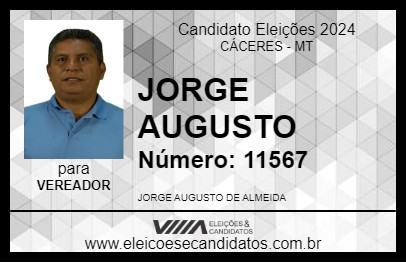 Candidato JORGE AUGUSTO 2024 - CÁCERES - Eleições