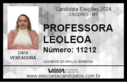 Candidato PROFESSORA LÉOLEOA 2024 - CÁCERES - Eleições