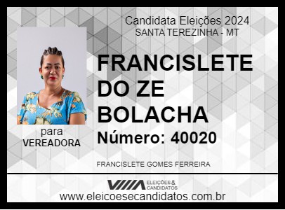 Candidato FRANCISLETE DO ZE BOLACHA 2024 - SANTA TEREZINHA - Eleições