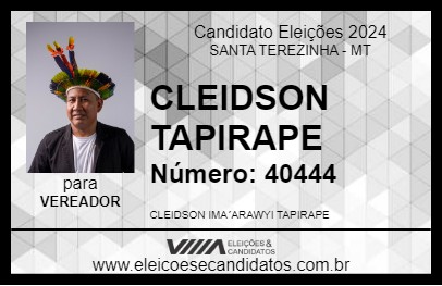 Candidato CLEIDSON TAPIRAPE 2024 - SANTA TEREZINHA - Eleições