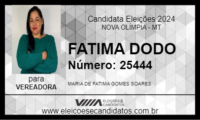 Candidato FATIMA DODO 2024 - NOVA OLÍMPIA - Eleições