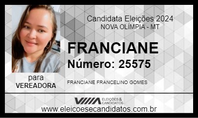 Candidato FRANCIANE 2024 - NOVA OLÍMPIA - Eleições