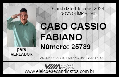 Candidato CABO CASSIO FABIANO 2024 - NOVA OLÍMPIA - Eleições