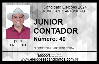 Candidato JUNIOR CONTADOR 2024 - NOVO SANTO ANTÔNIO - Eleições