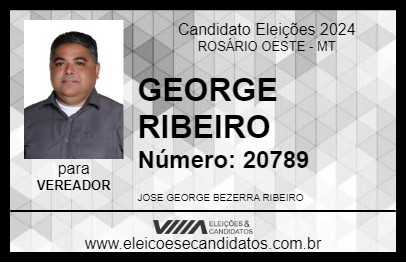 Candidato GEORGE RIBEIRO 2024 - ROSÁRIO OESTE - Eleições