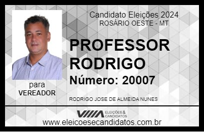 Candidato PROFESSOR RODRIGO 2024 - ROSÁRIO OESTE - Eleições