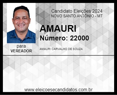 Candidato AMAURI 2024 - NOVO SANTO ANTÔNIO - Eleições