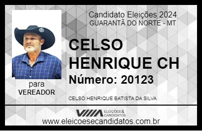 Candidato CELSO HENRIQUE CH 2024 - GUARANTÃ DO NORTE - Eleições